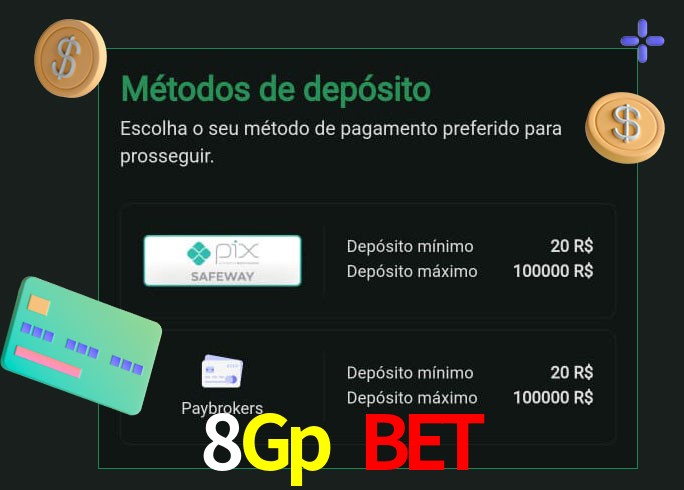 O cassino 8Gp Bet oferece uma grande variedade de métodos de pagamento